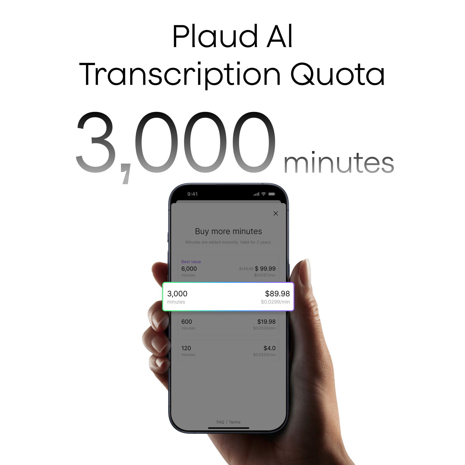Plaud Intelligence Add-On Extension (3,000 mins)