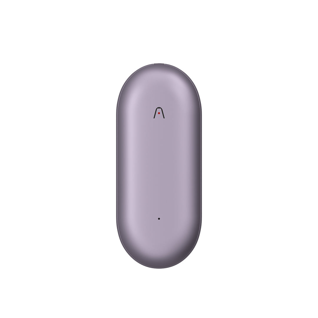 Sleek silver Plaud NotePin wearable AI note-taking device with oval design and single button for recording conversations and generating AI summaries