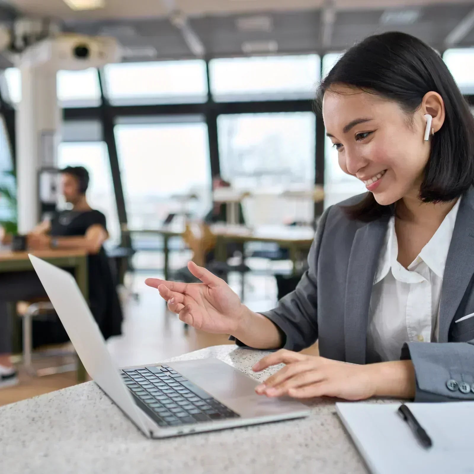 Person running a Zoom test meeting to check camera, microphone, and audio before an important call