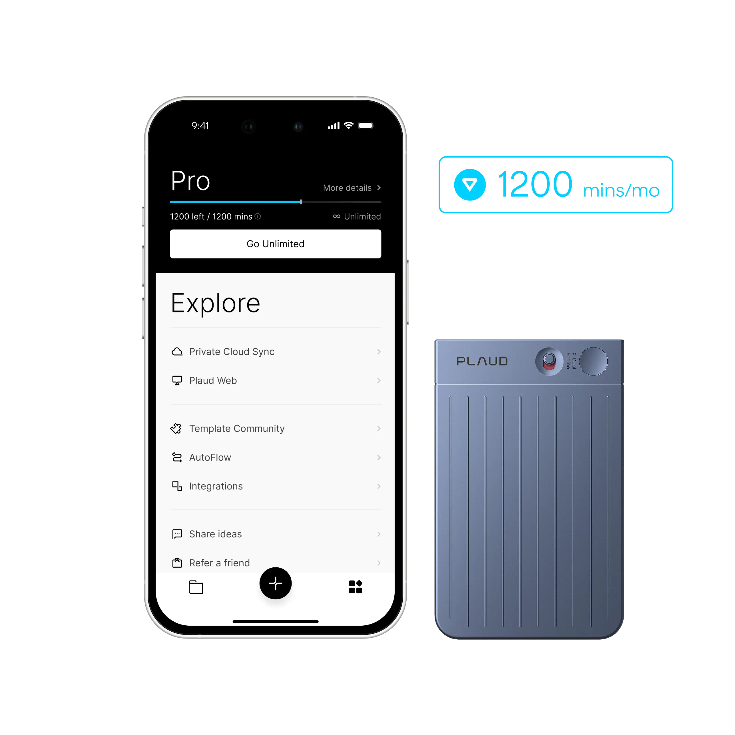 แพ็กเกจ Plaud Note &amp; AI รายปี Pro