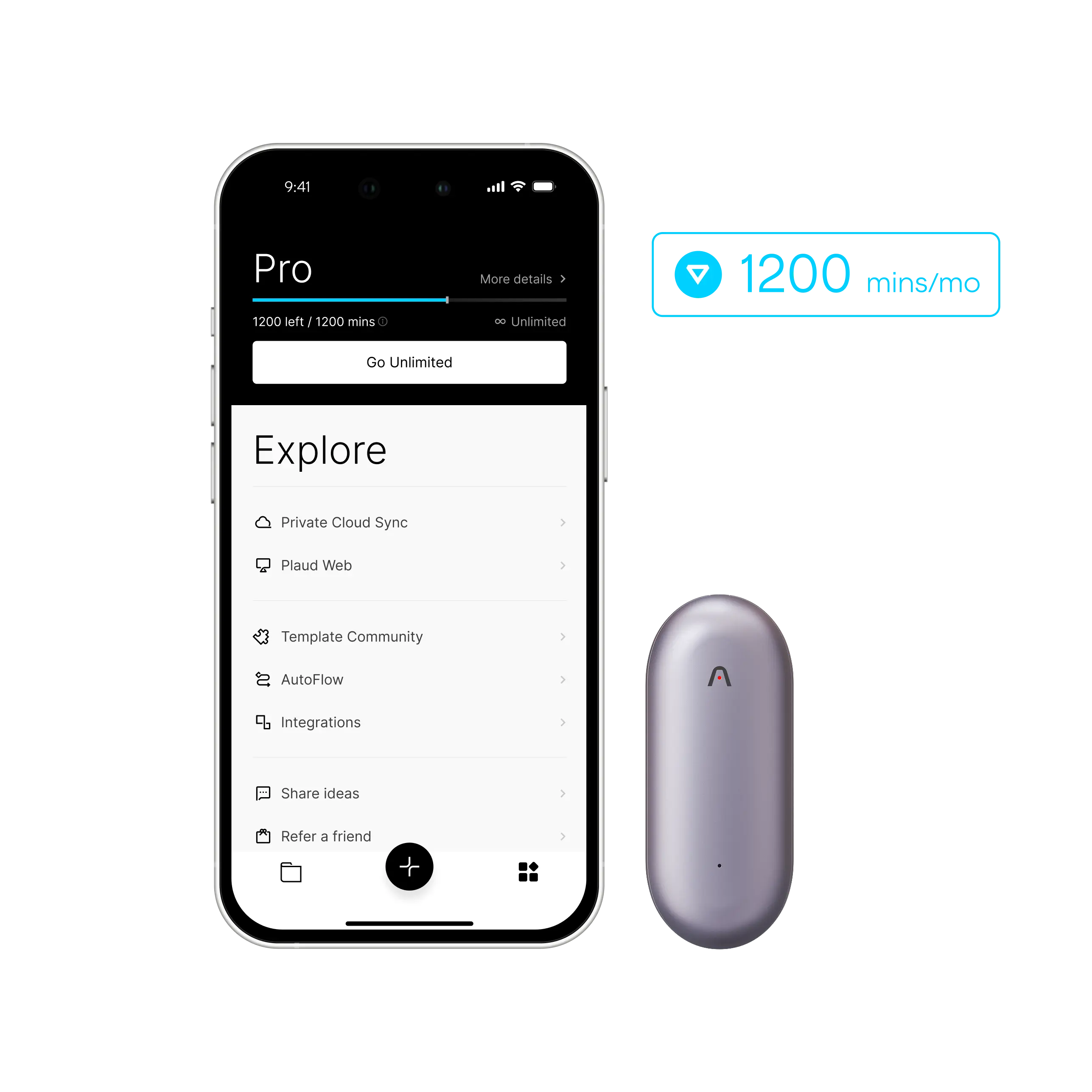 แพ็กเกจ Plaud NotePin &amp; AI รายปี Pro