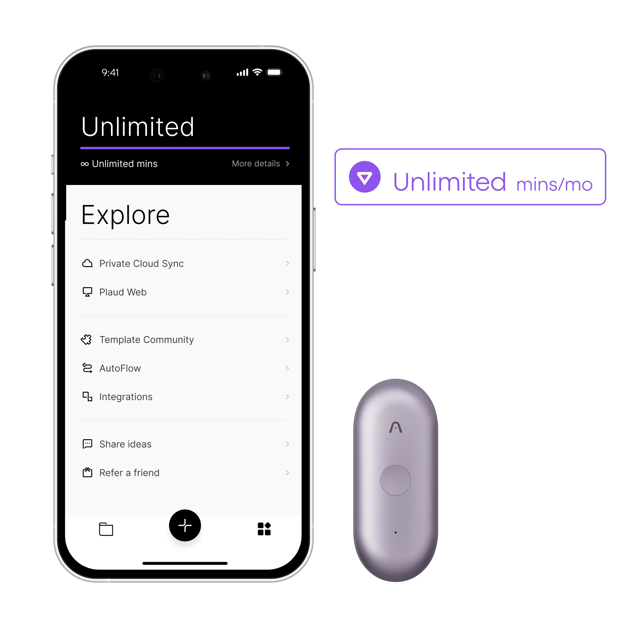 Nota PlaudPin Pelan Tanpa Had Tahunan S &amp; AI