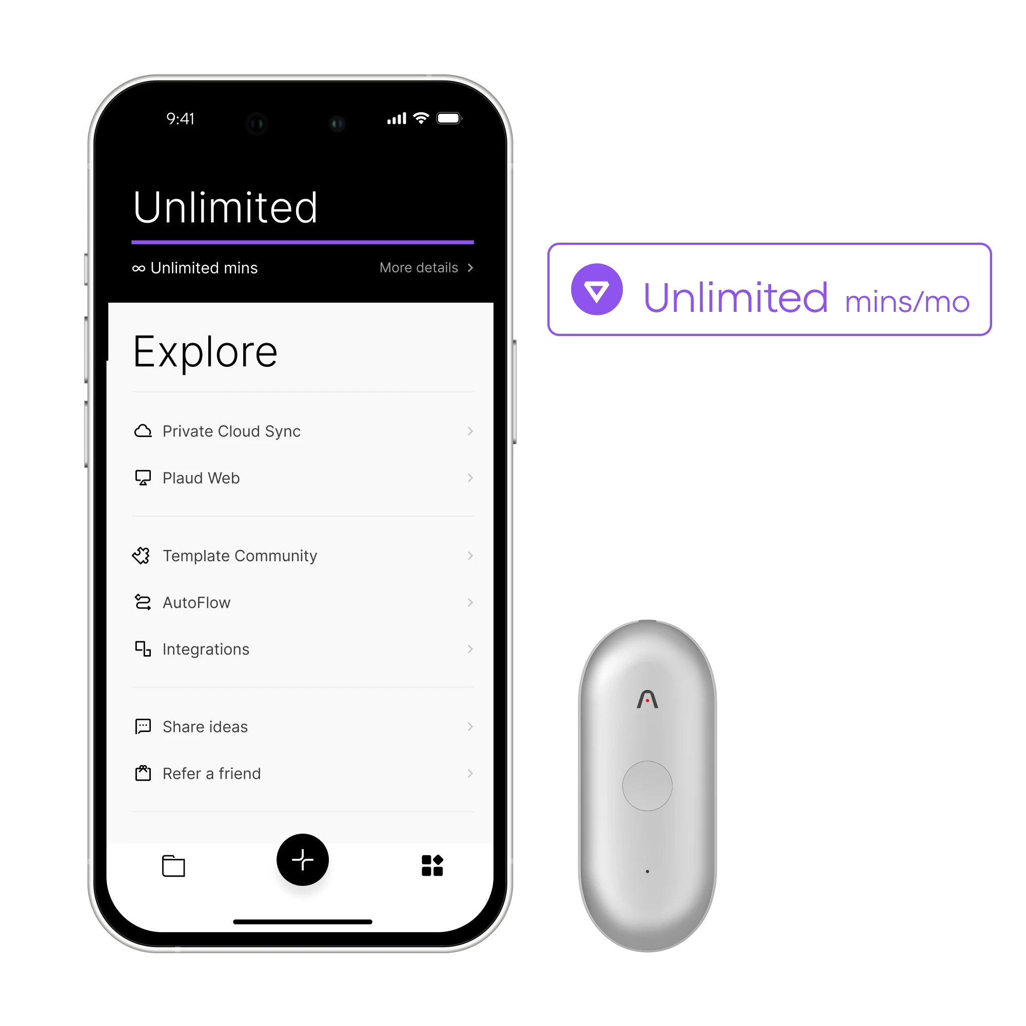 Nota PlaudPin Pelan Tanpa Had Tahunan S &amp; AI