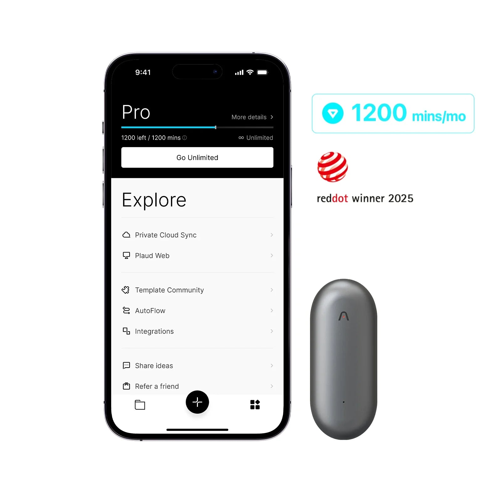 Plaud NotePin & AI Annual Pro Plan